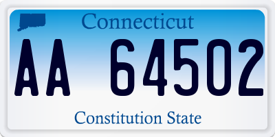 CT license plate AA64502