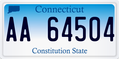 CT license plate AA64504