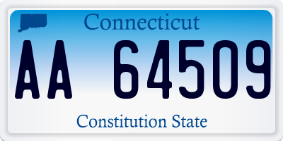 CT license plate AA64509