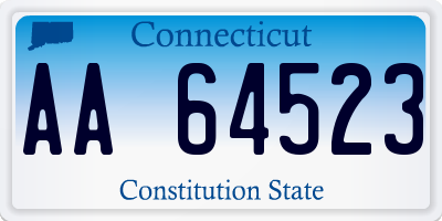 CT license plate AA64523