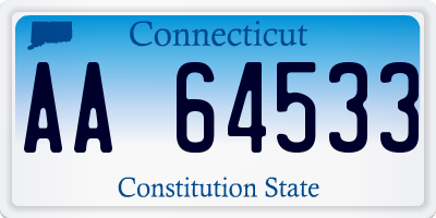 CT license plate AA64533