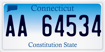 CT license plate AA64534