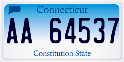 CT license plate AA64537