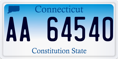 CT license plate AA64540