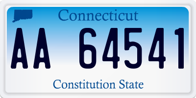 CT license plate AA64541