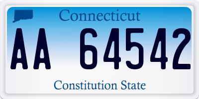 CT license plate AA64542