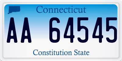 CT license plate AA64545