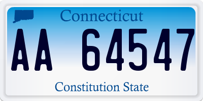 CT license plate AA64547
