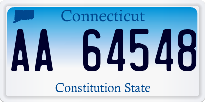 CT license plate AA64548