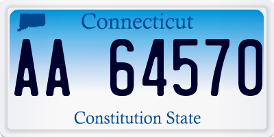 CT license plate AA64570