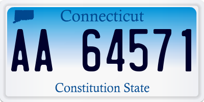 CT license plate AA64571