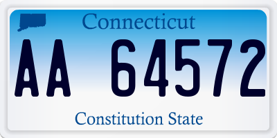 CT license plate AA64572