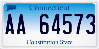 CT license plate AA64573