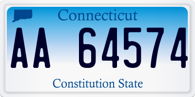 CT license plate AA64574