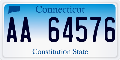 CT license plate AA64576