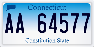 CT license plate AA64577