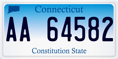 CT license plate AA64582