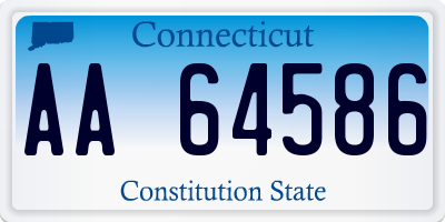 CT license plate AA64586