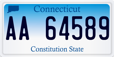 CT license plate AA64589