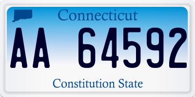 CT license plate AA64592