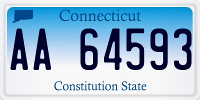 CT license plate AA64593