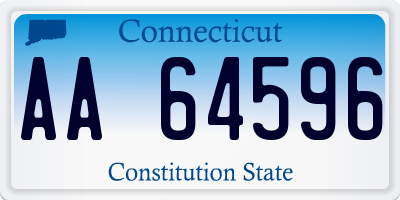 CT license plate AA64596