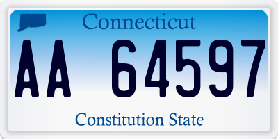 CT license plate AA64597