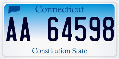 CT license plate AA64598