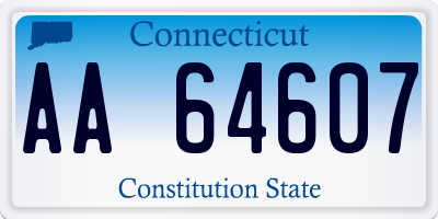 CT license plate AA64607