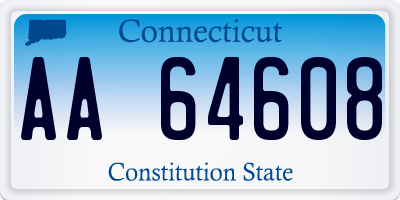 CT license plate AA64608