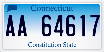 CT license plate AA64617