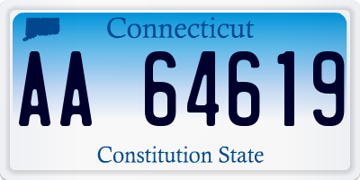 CT license plate AA64619