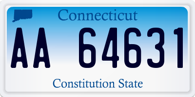 CT license plate AA64631