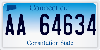 CT license plate AA64634