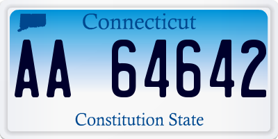 CT license plate AA64642