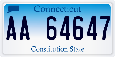 CT license plate AA64647