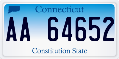 CT license plate AA64652