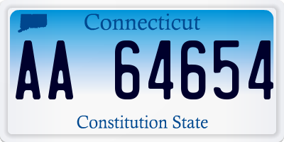 CT license plate AA64654