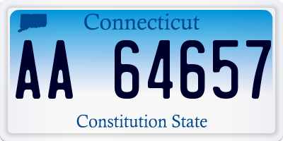 CT license plate AA64657