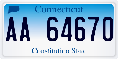 CT license plate AA64670