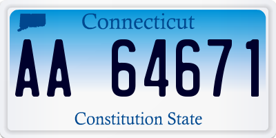 CT license plate AA64671