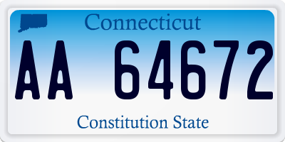 CT license plate AA64672