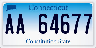 CT license plate AA64677