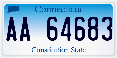CT license plate AA64683