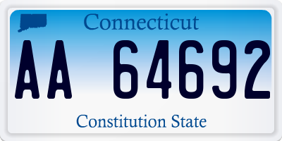 CT license plate AA64692
