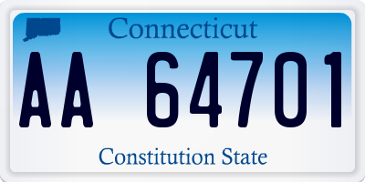 CT license plate AA64701