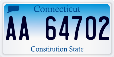 CT license plate AA64702