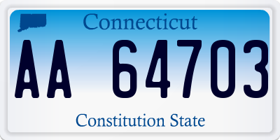 CT license plate AA64703