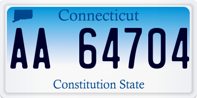 CT license plate AA64704