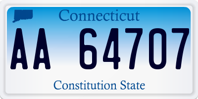 CT license plate AA64707